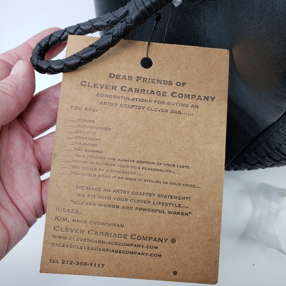 Clever Carriage Black Red & Ivory Striped Weaved Leather Beautiful Shoulder Bag - Picture 8 of 11